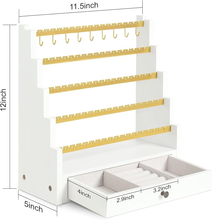 Pinzoveco Earring Organizer, 5 Layer Earring Holder Organizer - Image 3