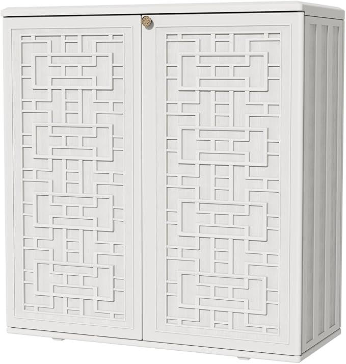 Outdoor Storage Cabinet Waterproof, Resin 62 Gallon Deck Box by KINYING