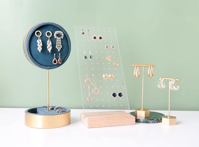 GemeShou Beech earring display for selling jewelry, wooden earring holder for - Image 2