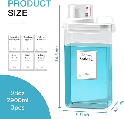 2 Pack Laundry Detergent Dispenser, 98oz Detergent Dispenser, Refluxable - Image 4