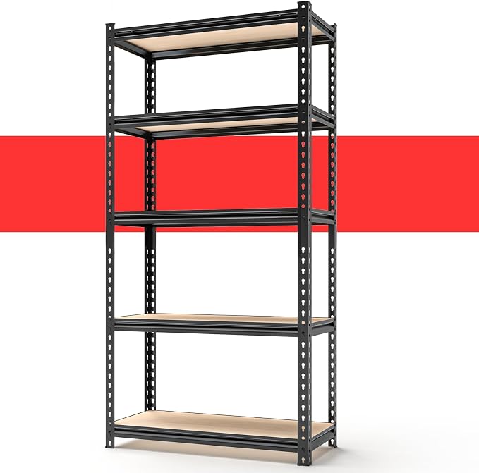 60" H x28 W x12 D Father&I 5-Shelf-Rack Shelves Industrial Metal Steel by SYLOUGH