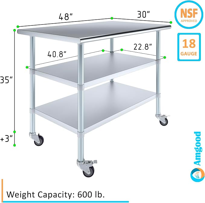 AmGood Stainless Steel Work Table - Image 3