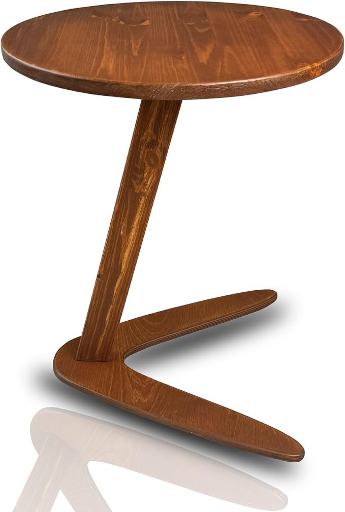 C-Shaped Handmade End Table, Side Table by GENESISWOODESIGN