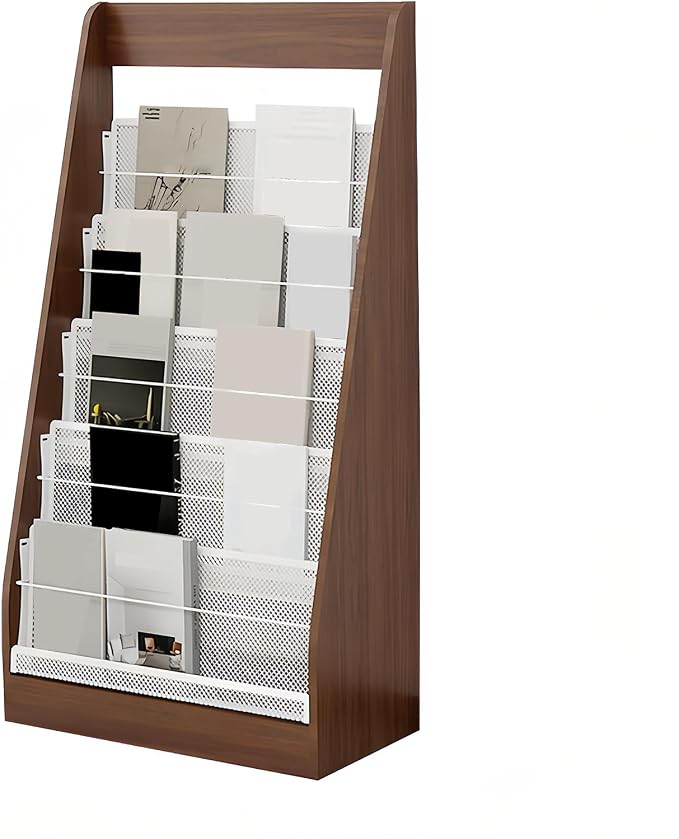 Brochure Display Rack, 4 Layer Floor-Standing Magazine Rack, Literature by LHIUGE