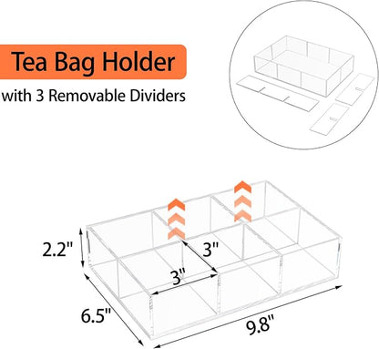 Tasybox Acrylic Tea Bag Organizer, Drawer Organizer | Tea Bag Holder - Image 3