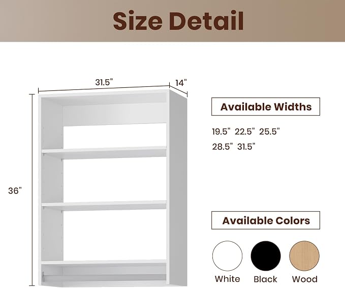 ROOMTEC 31.5" Medium Hanging Closet Unit, Modular Closet System - Image 2