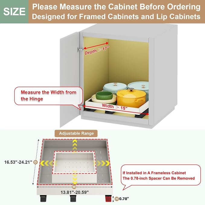 Pull out Cabinet Organizer, Expandable Width, Depth - Image 2
