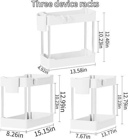 3 Pack Under Sink Organizer Bathroom and Storage Cabinet | 2 Tier - Image 2