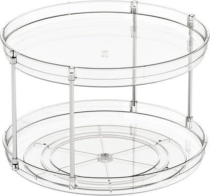 2 Tier Lazy Susan Turntable for Cabinet, Countertop, Double Rotating Kitchen - Image 7