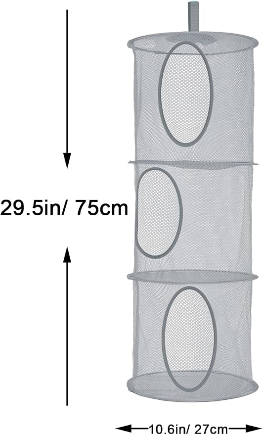 2Pcs Hanging Stuffed Animal Storage Hammock Net 3 Tiers, Holds Plushies - Image 3