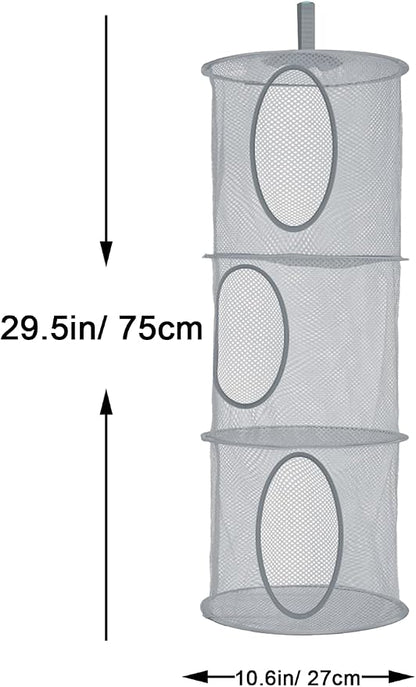2Pcs Hanging Stuffed Animal Storage Hammock Net 3 Tiers, Holds Plushies - Image 3