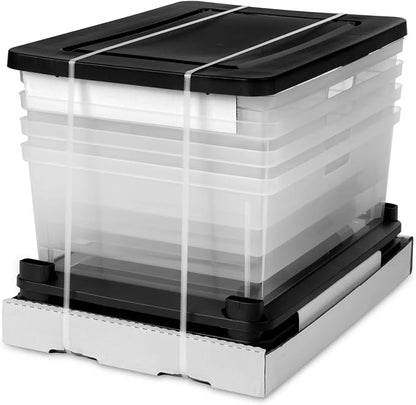 Wide 4-Drawer Plastic Storage Tower, Removable Clear Bins, Tool-Free Assembly - Image 5