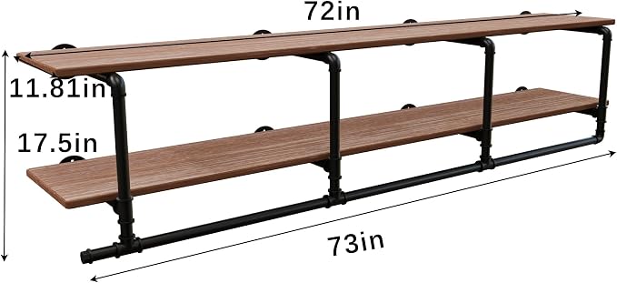 Clothes Rack 72in, Wall Mounted Garment Rack - Image 6