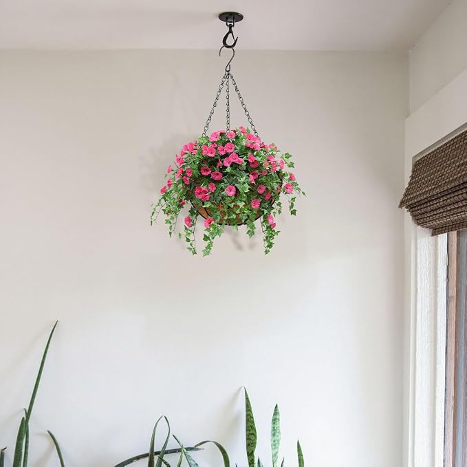 4 Pack 10 inch Metal Hanging Baskets - Image 5