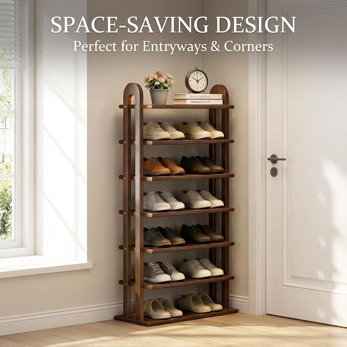 43.7" Wooden Shoe Rack - Image 8