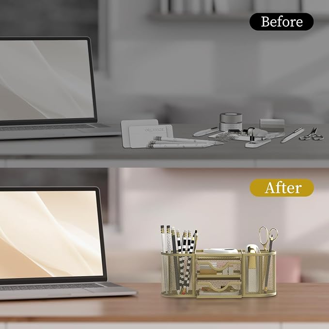 SUPEASY Mesh Desk Organizer, Desk Organizers and Accessories, Pen Holder - Image 7