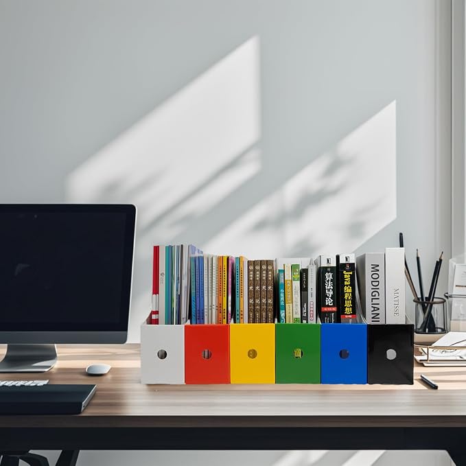 Limitliho 24 Pack Multi-Color Cardboard Magazine Holder - Image 6