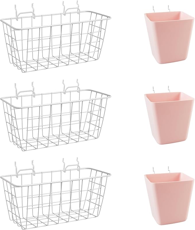 Pegboard Basket Organizers, Peg Board Large Baskets Hooks Bins Cups Tool by GCORE