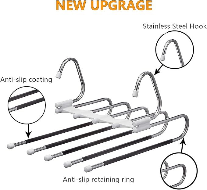 Kalimdor Pants Hangers 2 Pack Space Saving Metal Closet Organizer, Clothes - Image 4