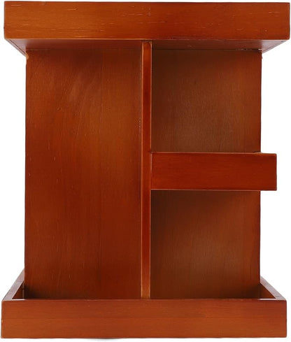 Focket Wooden Makeup Organizer, 360 Degree Rotating Cosmetic Carousel, Makeup - Image 5