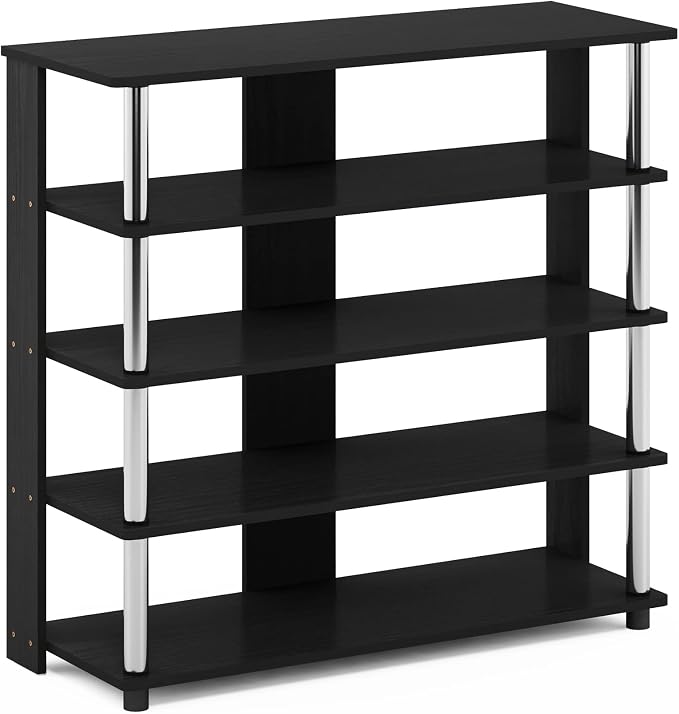 Furinno Turn-N-Tube 5 Tier Wide Shoe Rack, Stainless Steel Tubes - Image 5