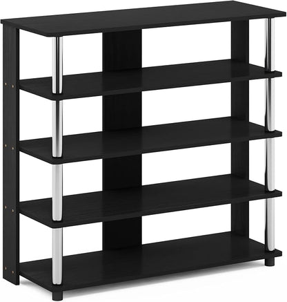 Furinno Turn-N-Tube 5 Tier Wide Shoe Rack, Stainless Steel Tubes - Image 5