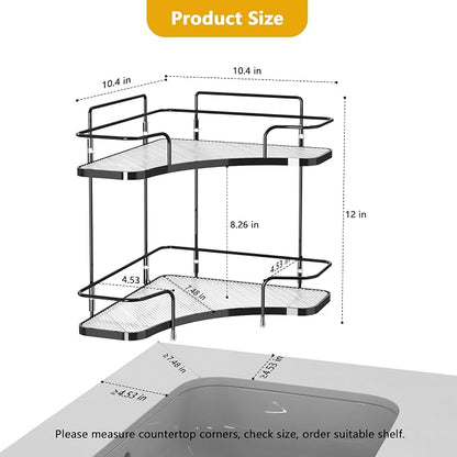 FOLLOWIN 2 Tier Bathroom Countertop Corner Organizer, Countertop Perfume Tray - Image 3