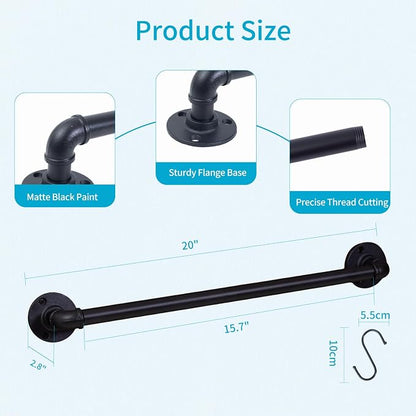 Pan Pot Lid Organizer Set of 2 Wall Mounted Industrial Pipe Kitchen Hanger Rack - Image 3