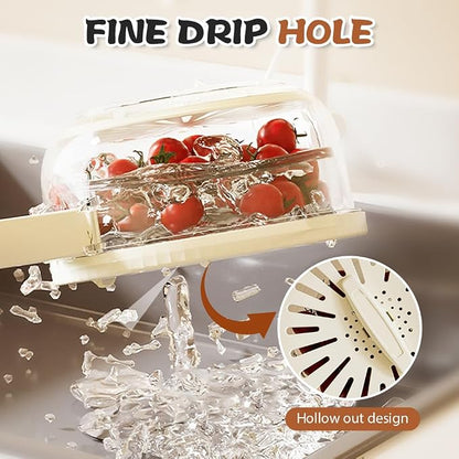 Multi-Functional Fruit and Vegetable Washing Bowl, Fruit Strainer Container - Image 3