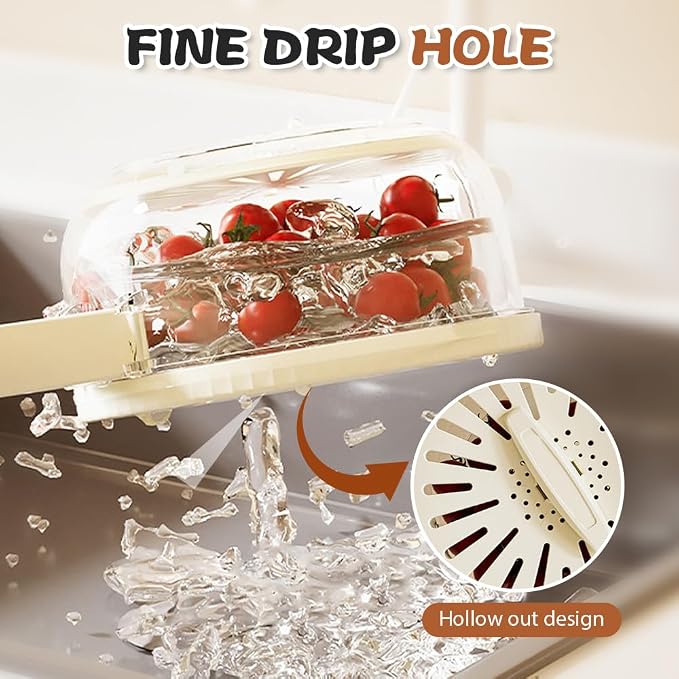 Multi-Functional Fruit and Vegetable Washing Bowl, Fruit Strainer Container - Image 3
