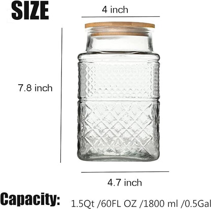 Large Glass Storage Jar, 60 FL OZ Glass Food Storage Containers - Image 3
