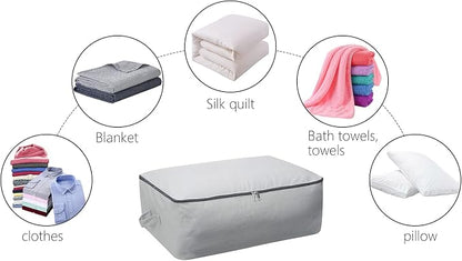 2PCS Durable Cotton Canvas, Soft Space Save Storage Bag Wardrobe Organizer - Image 4