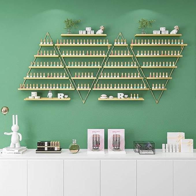 Wall Mounted Shelf Nail Polish Bottle Display Rack, Triangular Essential Oil by Unknown
