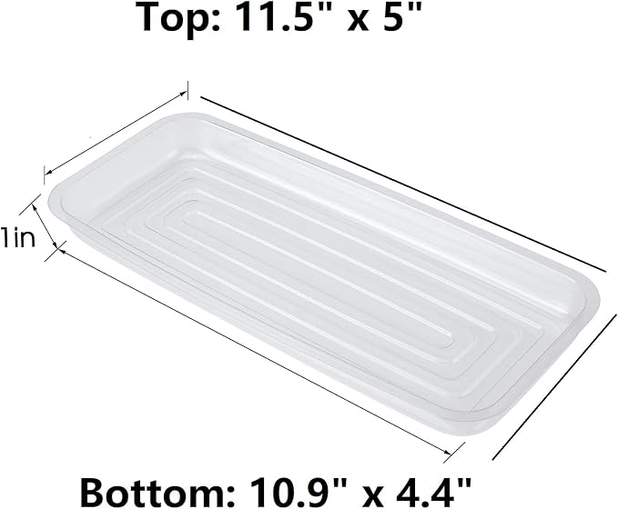 Idyllize Rectangular 5 Pieces of 11.5 by 5 Inch Clear Thick Plastic Heavy Duty - Image 2