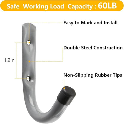 HOME MASTER HARDWARE 12 Pack 4-Inch Heavy Duty Garage Storage Wall Hooks - Image 2