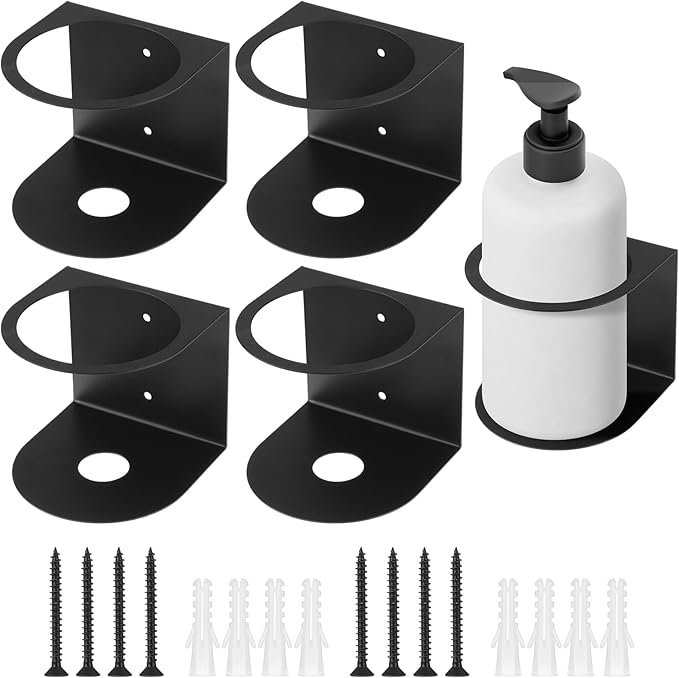 4 Pack Spray Bottle Holders, Wall Mount Bottle Steel Organizer Heavy Duty Paint by Unknown