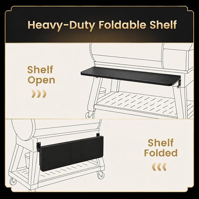 QuliMetal Front Shelf for Recteq RT-1100, Folding Front Grill Table Accessory - Image 3