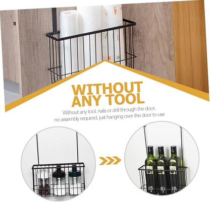 GLEAVI Kitchen Cabinet Door Hanging Basket Punch Iron Wire Storage Organizer - Image 2