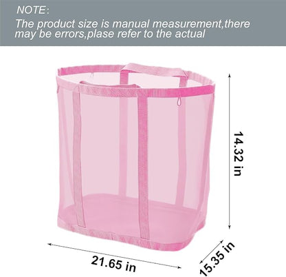 Mesh Bag with Handles, Collapsible Laundry Basket, Foldable Laundry Bag - Image 2