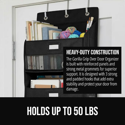 GORILLA GRIP Over The Door Organizer Storage, 5 Deep Hanging Shelves, Holds - Image 3
