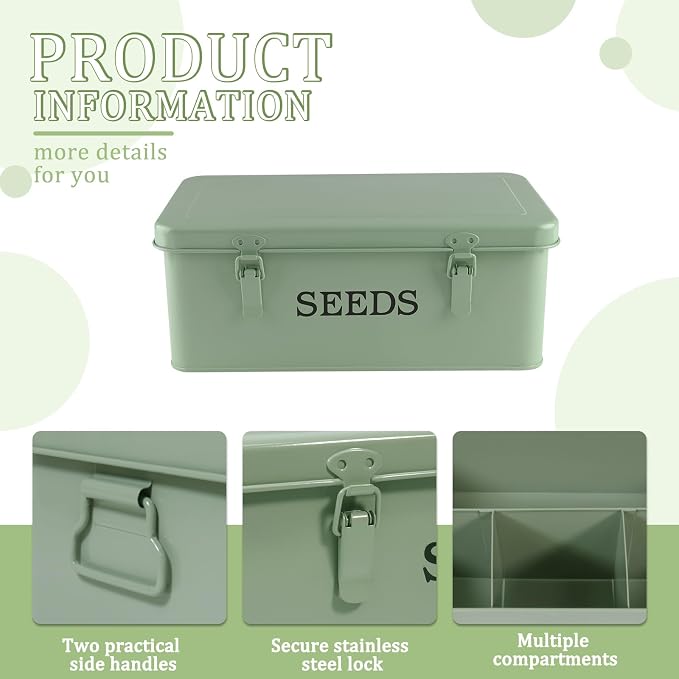 Seed Storage Organizer, 4 Compartment Seed Storage Box - Image 2