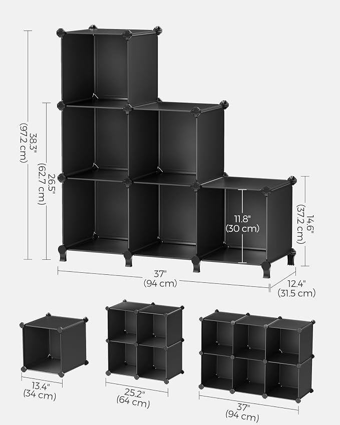 SONGMICS 6 Cube Storage Organizer, Modular Bookshelf, DIY Closet Organizers and - Image 6