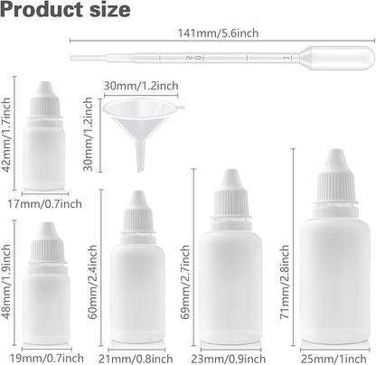 10PCS White Plastic Empty Squeezable Dropper Bottles Portable Eye Liquid Small - Image 2