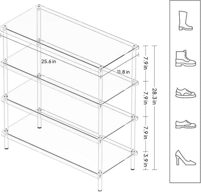 Aquiver 4-Tier Acrylic Shoe Rack - Image 3