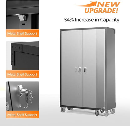 VINGLI Upgraded Wide & Deep Garage Storage Cabinet, Metal Storage Cabinet - Image 7