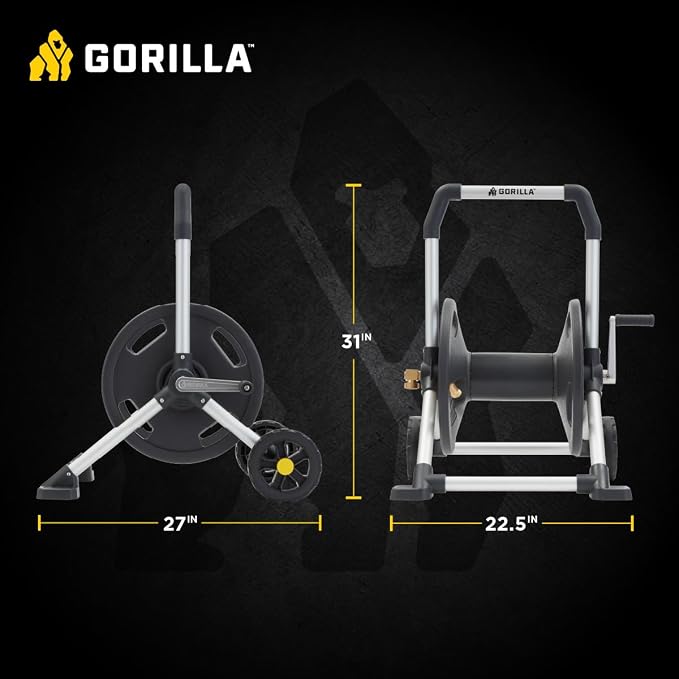 Gorilla 200’ Aluminum Zero-Rust Upright Hose Reel - Image 4
