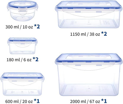 KIGI Food Storage Containers, 4-Sided Locking Lids, Airtight & Stackable - Image 2
