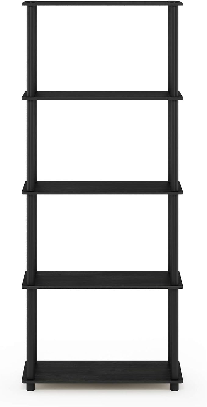 Furinno TURN-N-TUBE Storage Shelves, 5-Tier Book Shelf, Corner Shelf, Toolless - Image 6
