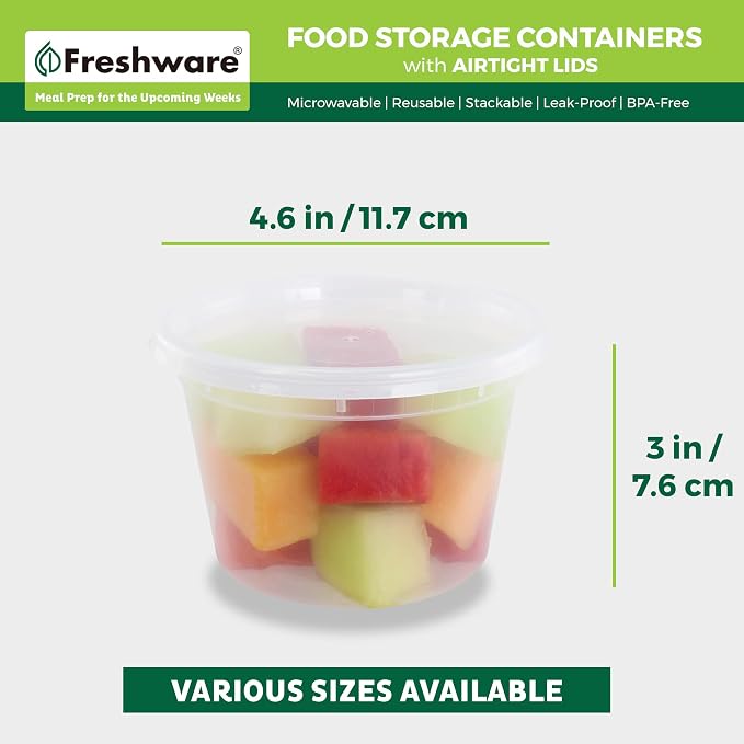 Freshware 16 oz Food Storage Containers - Image 3