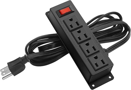 Wall Mount Power Outlet Strip, 4 Outlet Mountable Power Strip by HHSOET